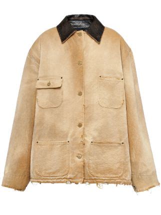 Prada Ripped Canvas Jacket .